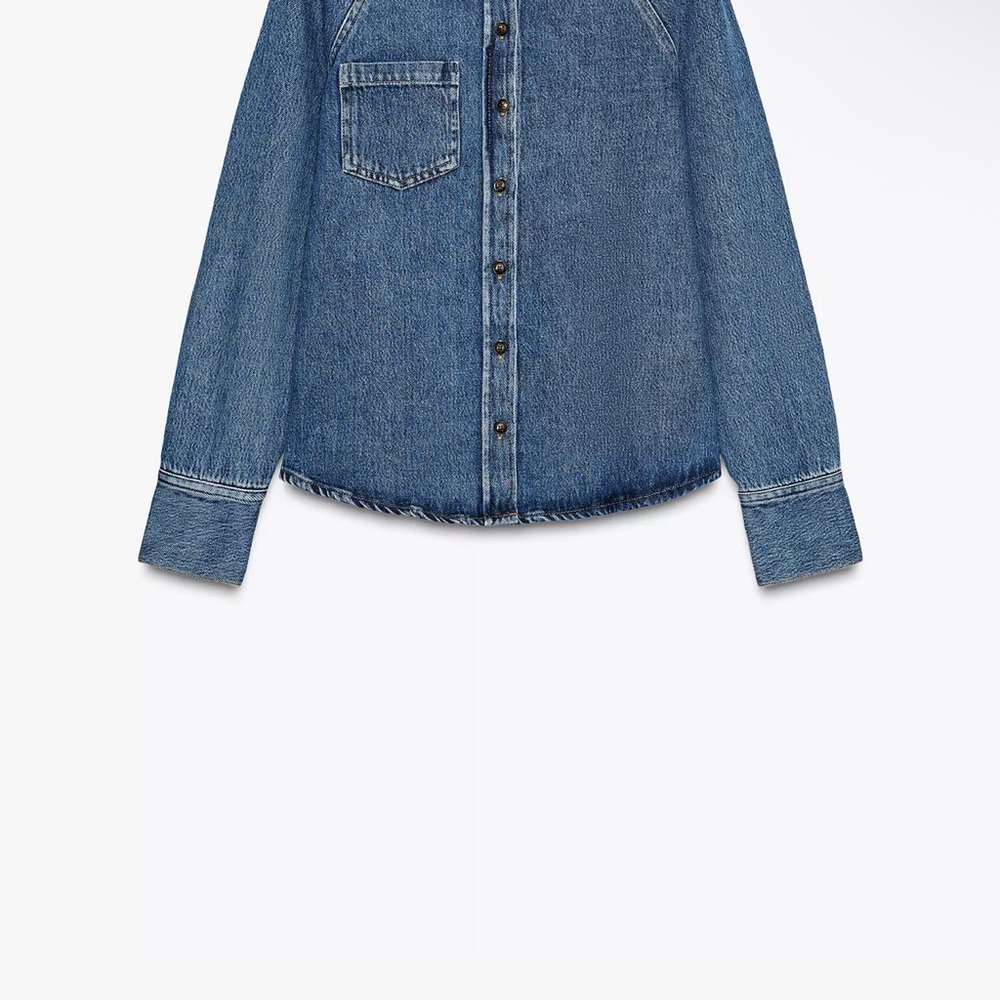 Zara Blue Denim Blouse